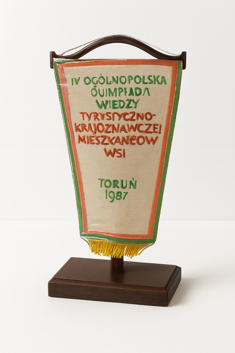 Proporczyk IV Ogólnopolskiej Olimpiady Wiedzy Turystycznej z 1987 roku