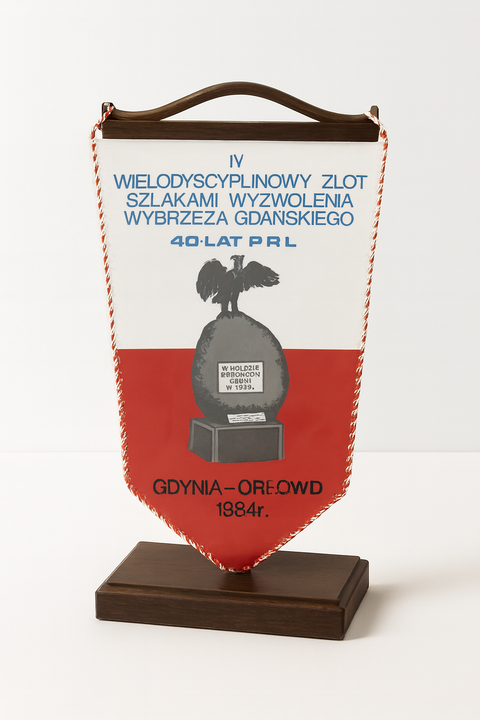 Proporczyk z IV Zlotu Szlakami Wyzwolenia Wybrzeża Gdańskiego, 1984.