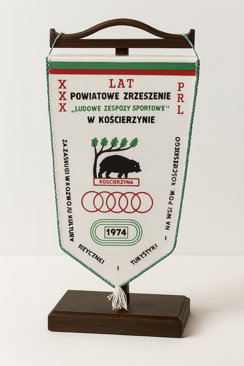 Proporczyk upamiętniający XXX-lecie Powiatowego Zrzeszenia LZS w Kościerzynie