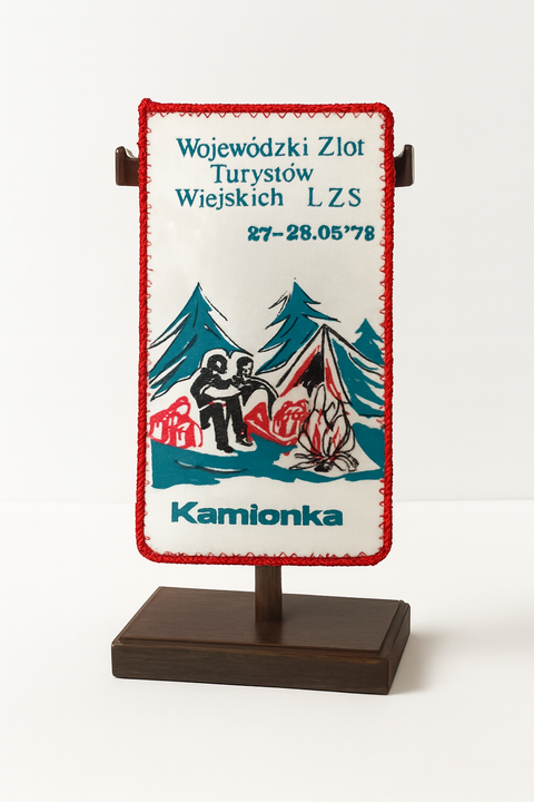Proporczyk z Wojewódzkiego Zlotu Turystów Wiejskich LZS z 1978 roku